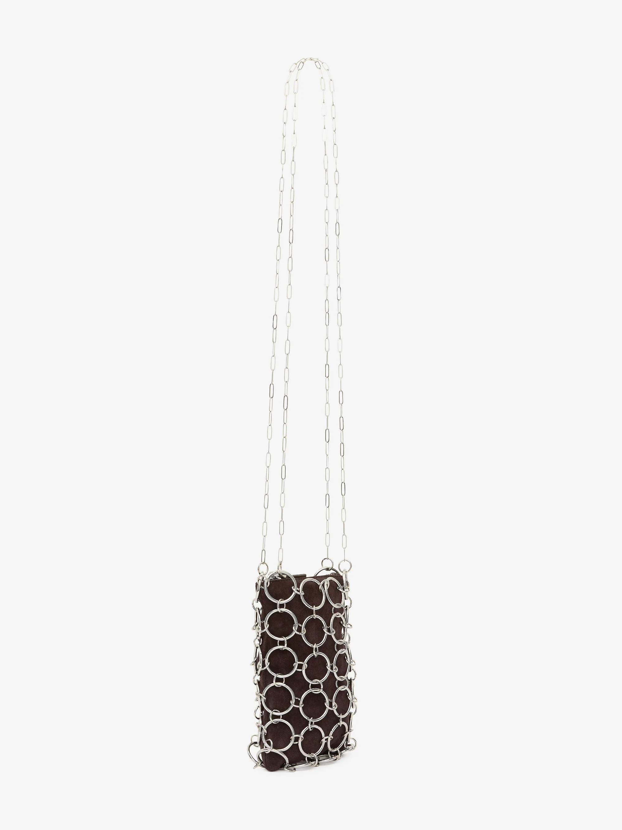 ALEXANDRIA CHAIN BAG - CHOC SUEDE/SILVER - Image 3