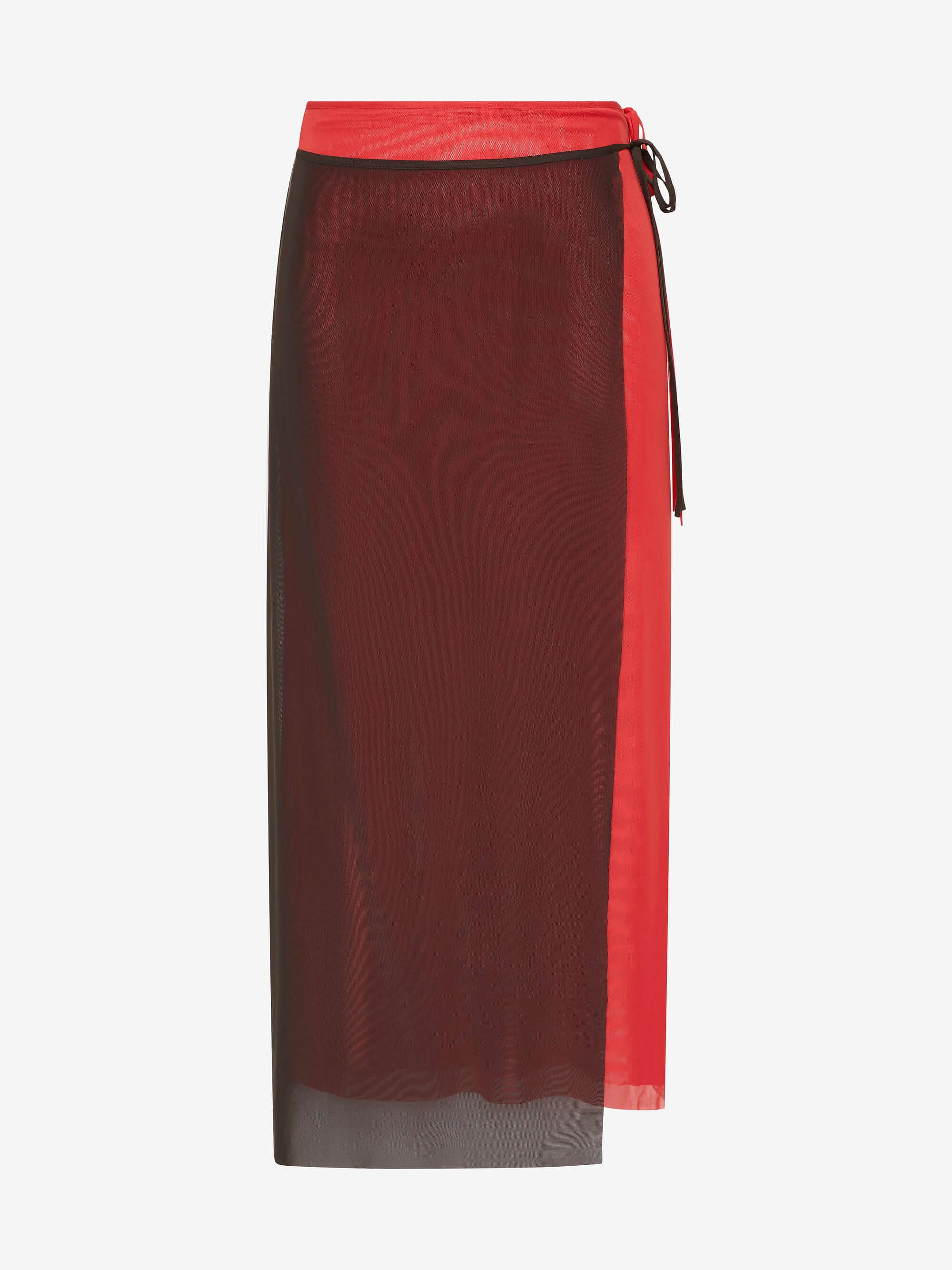 ALYNA CONTRAST SKIRT - BITTER CHOC/FLAME - Image 5