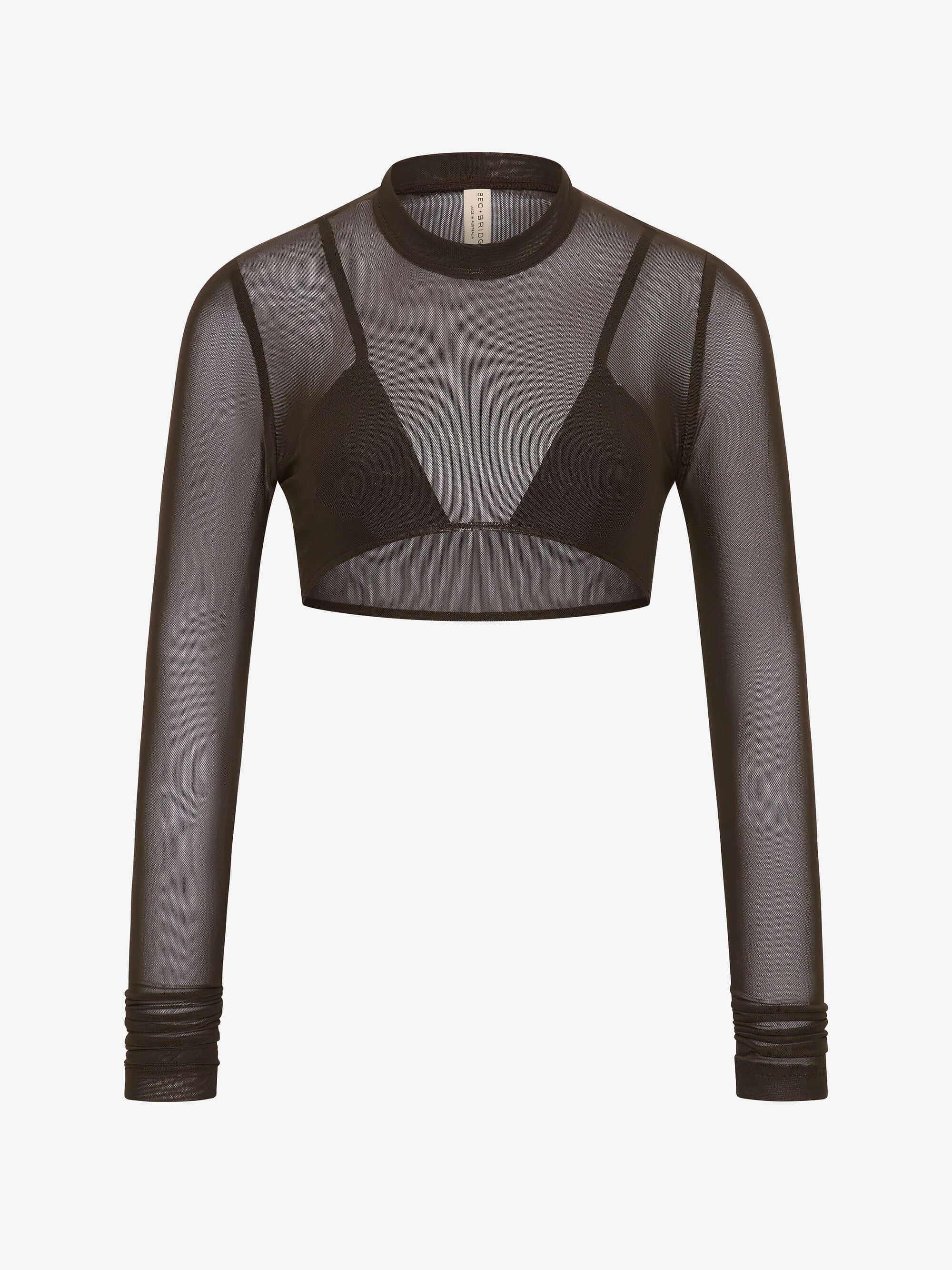 ALYNA LAYERED CROP TOP - BITTER CHOC/BLACK - Image 6