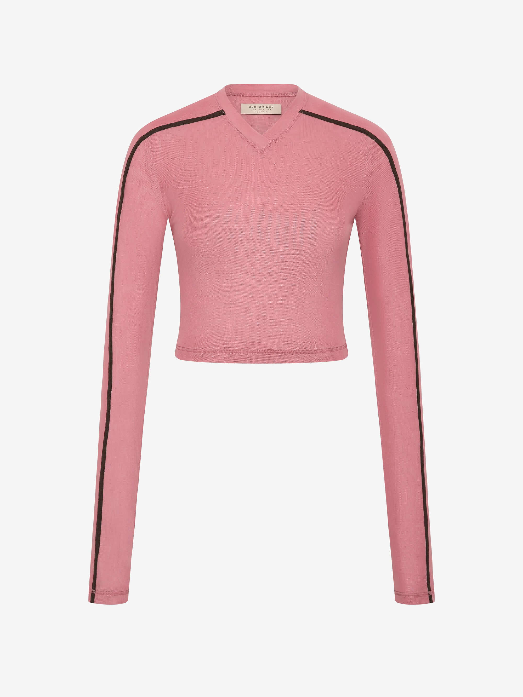 ALYNA LONG SLEEVE TOP - BLUSH/BITTER CHOC - Image 5