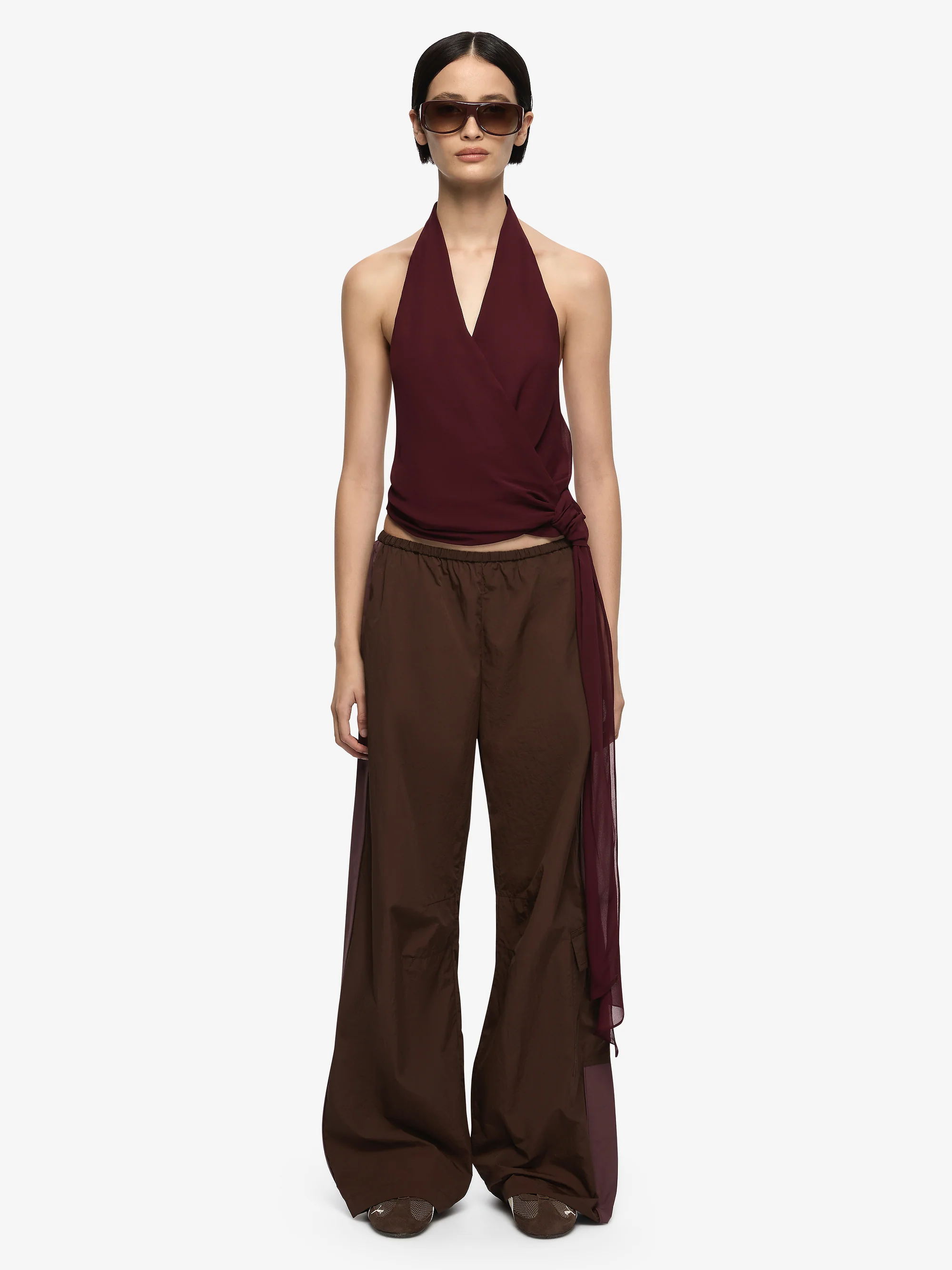 AMANDA HALTER TOP - RAISIN