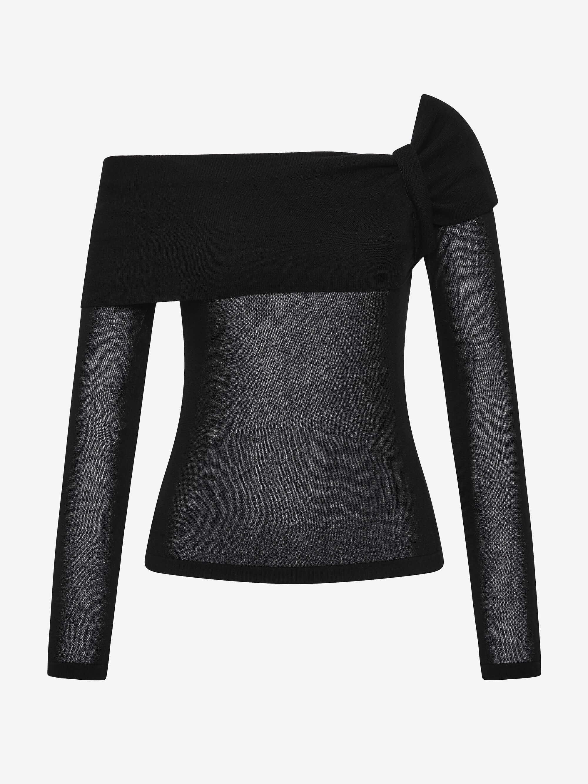BIANCE LONG SLEEVE TOP - BLACK - Image 5