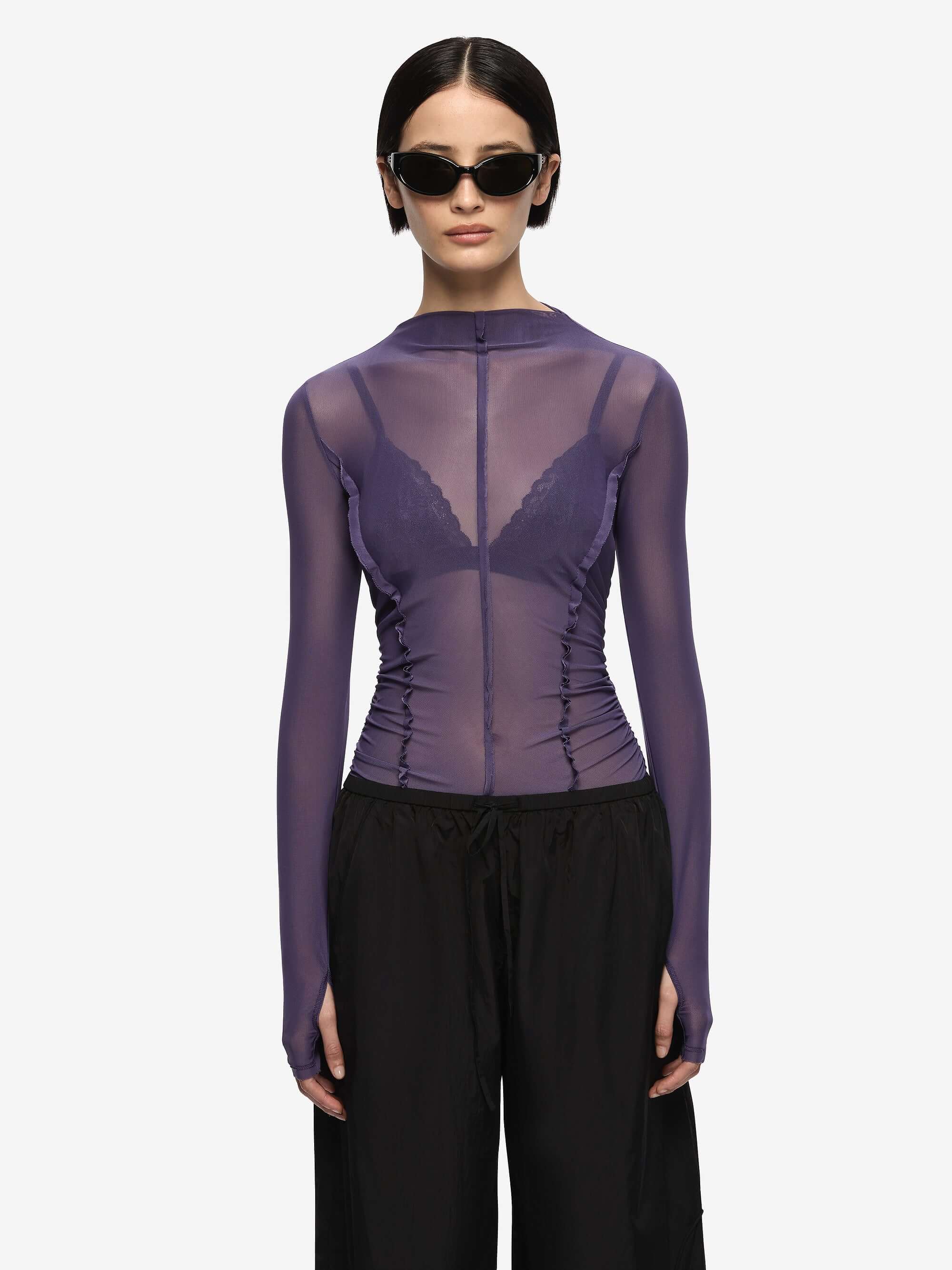 DELILA LONG SLEEVE TOP - AMETHYST - Image 2