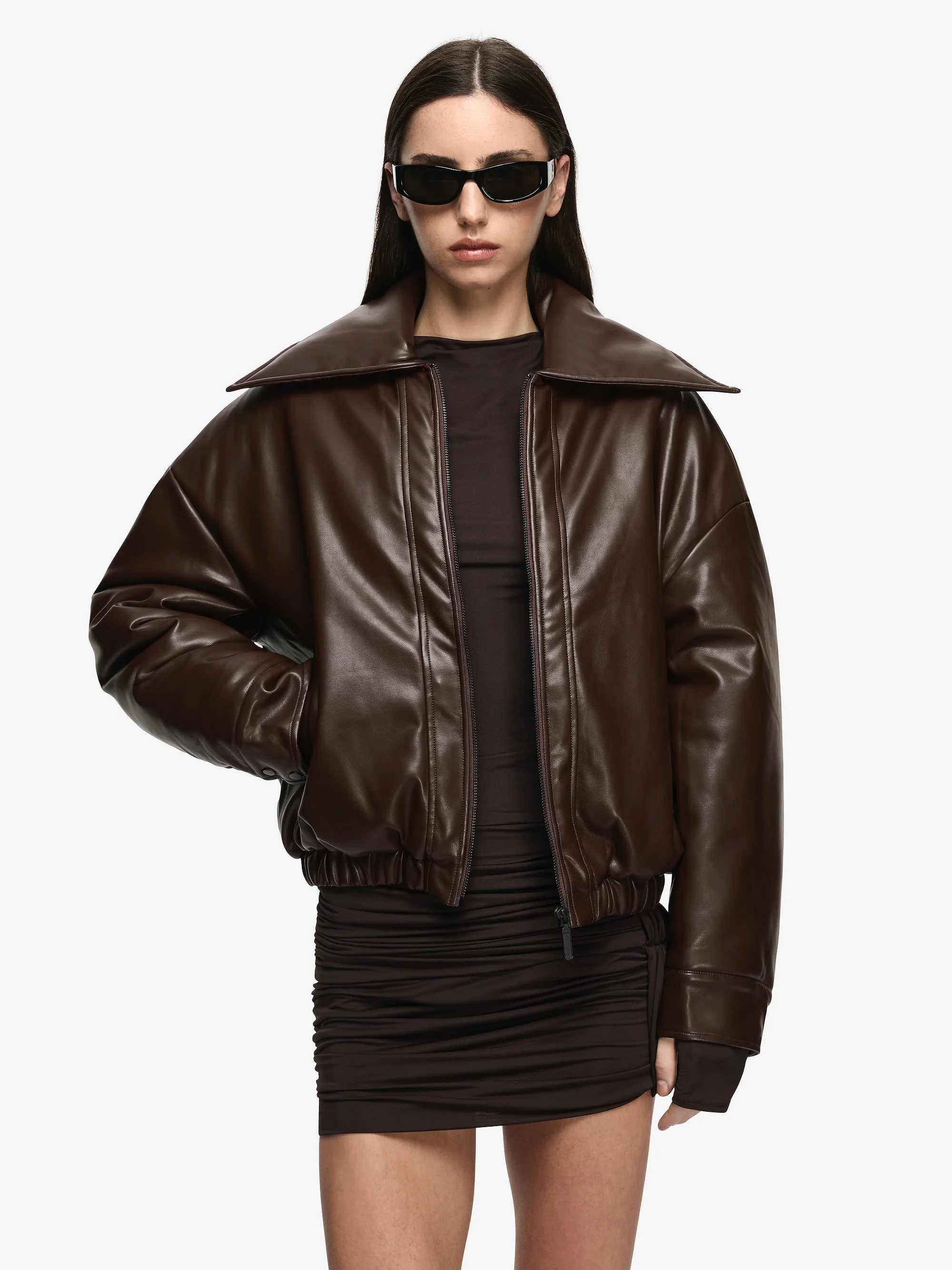 DENA OVERSIZED JACKET - DARK CHOCOLATE - Image 2