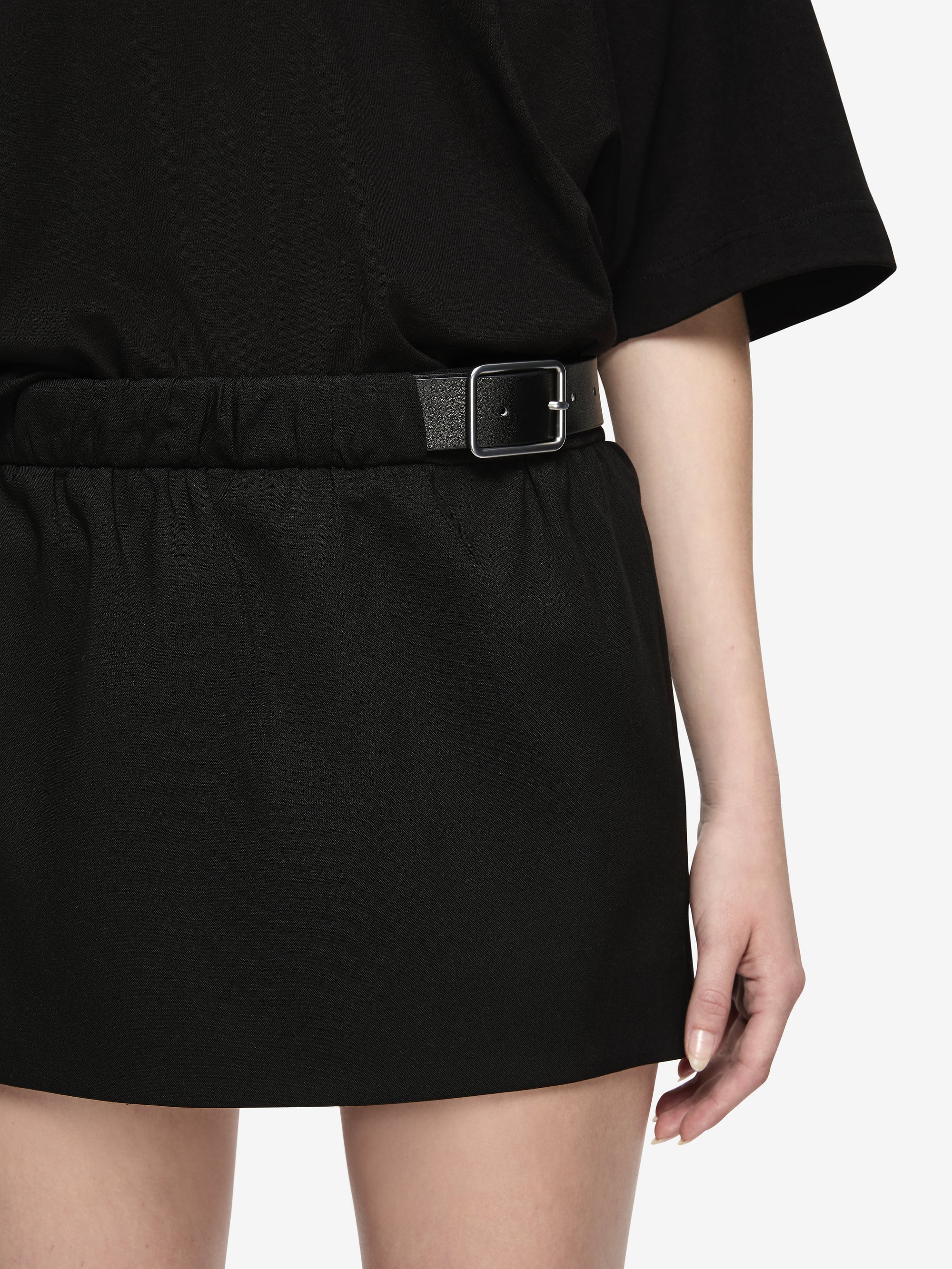 HENLEY BELT SKIRT - BLACK - Image 4