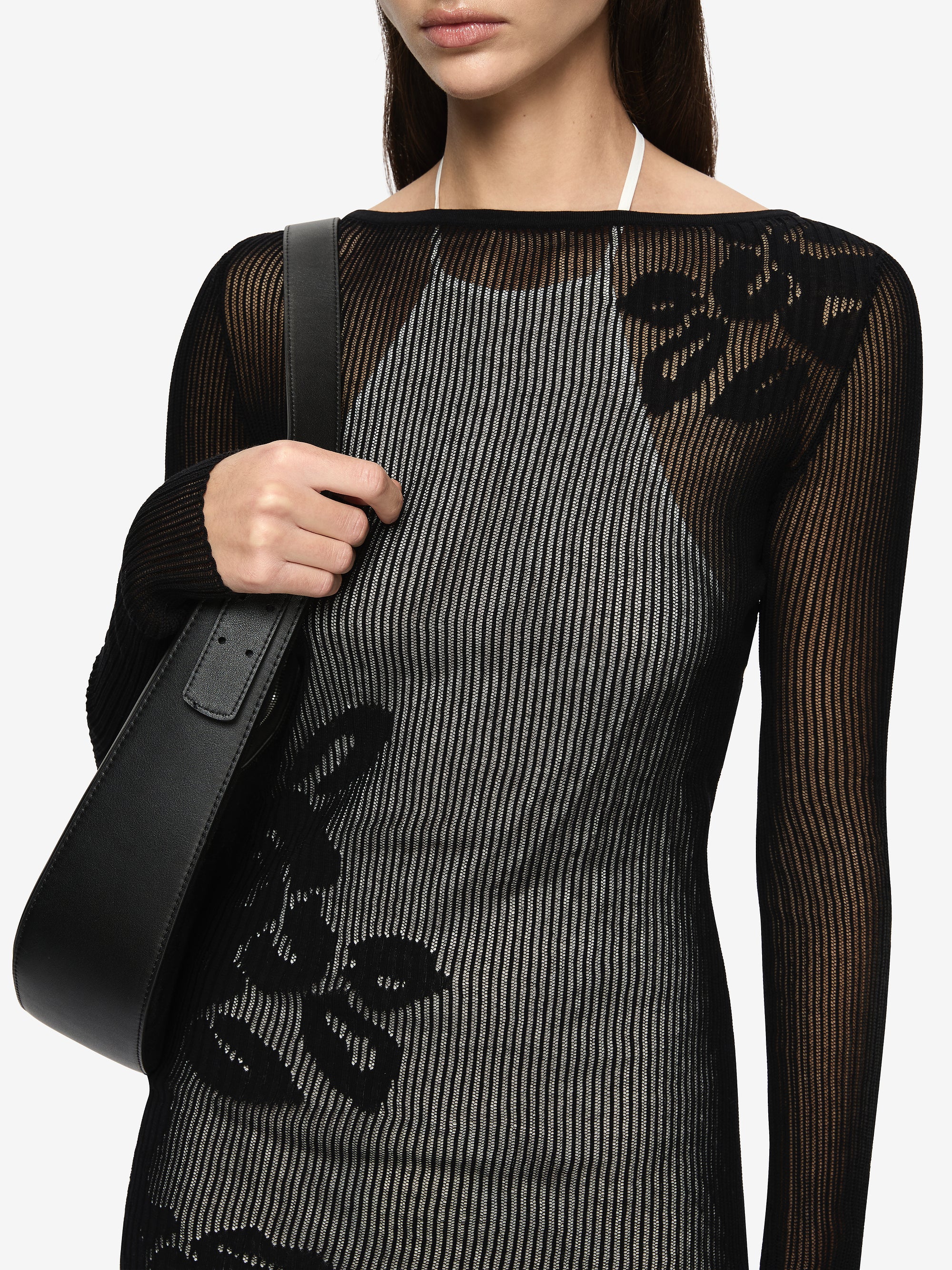 KORALI MINI DRESS - BLACK/IVORY - Image 4