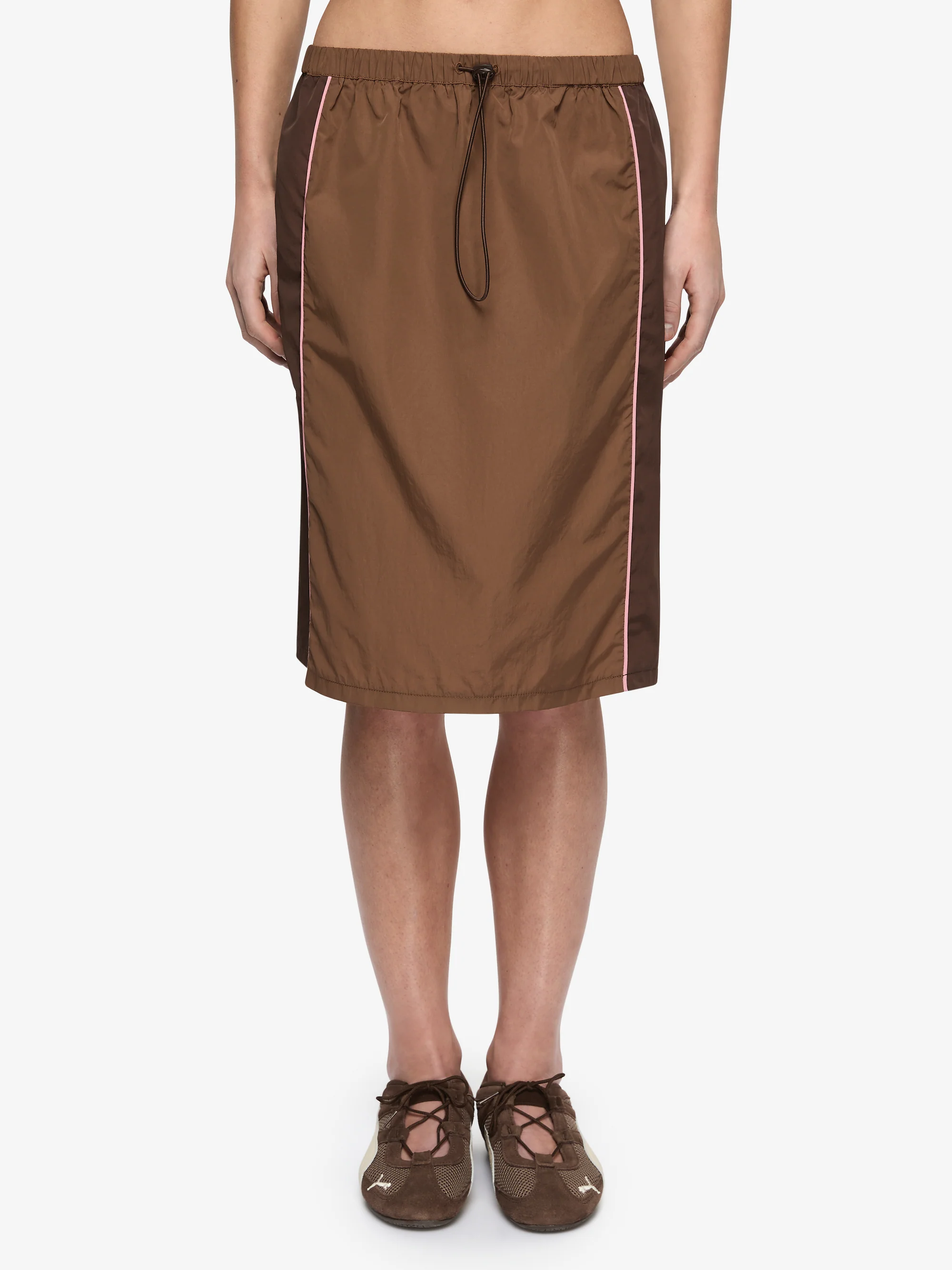 LANEY MIDI SKIRT - CHOC/COFFEE/BLUSH - Image 2