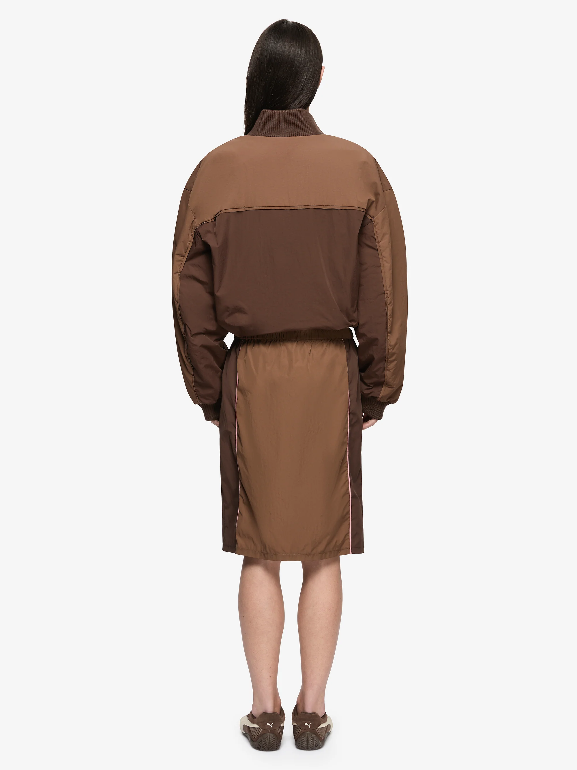 LANEY MIDI SKIRT - CHOC/COFFEE/BLUSH - Image 4