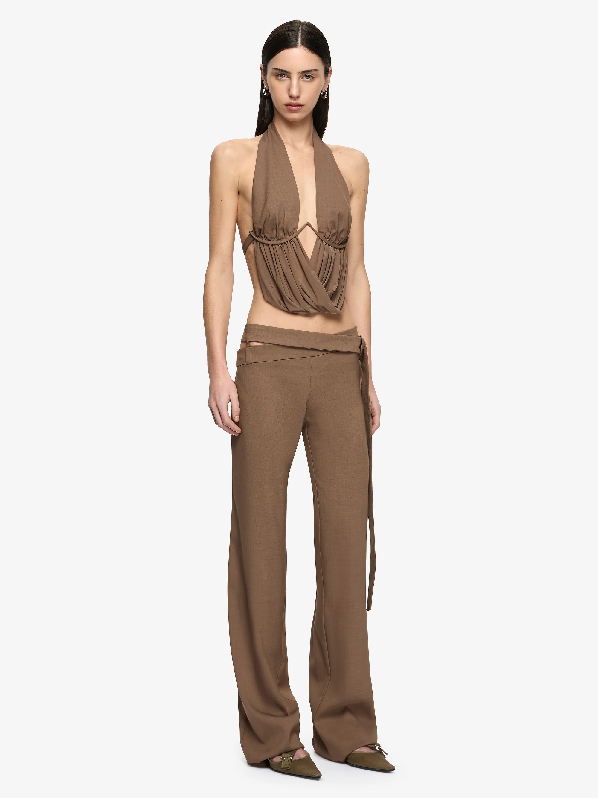 MIKA DRAPE TOP - TAUPE - Image 4