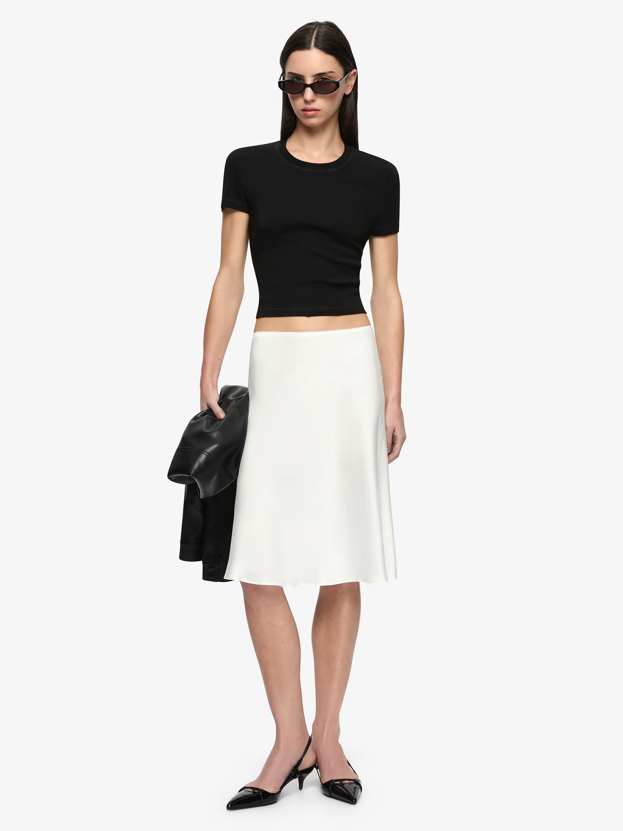 PIPER BIAS MIDI SKIRT - IVORY