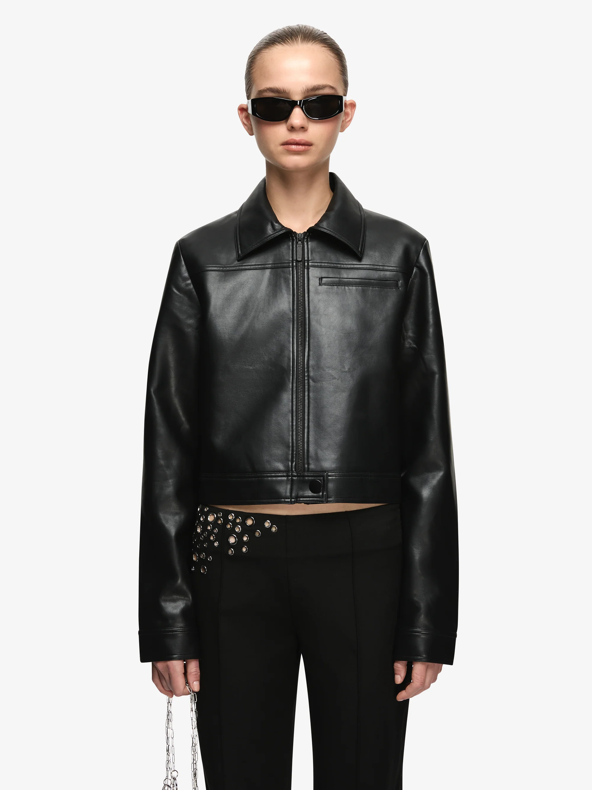 SAPHIRA CROPPED JACKET - BLACK