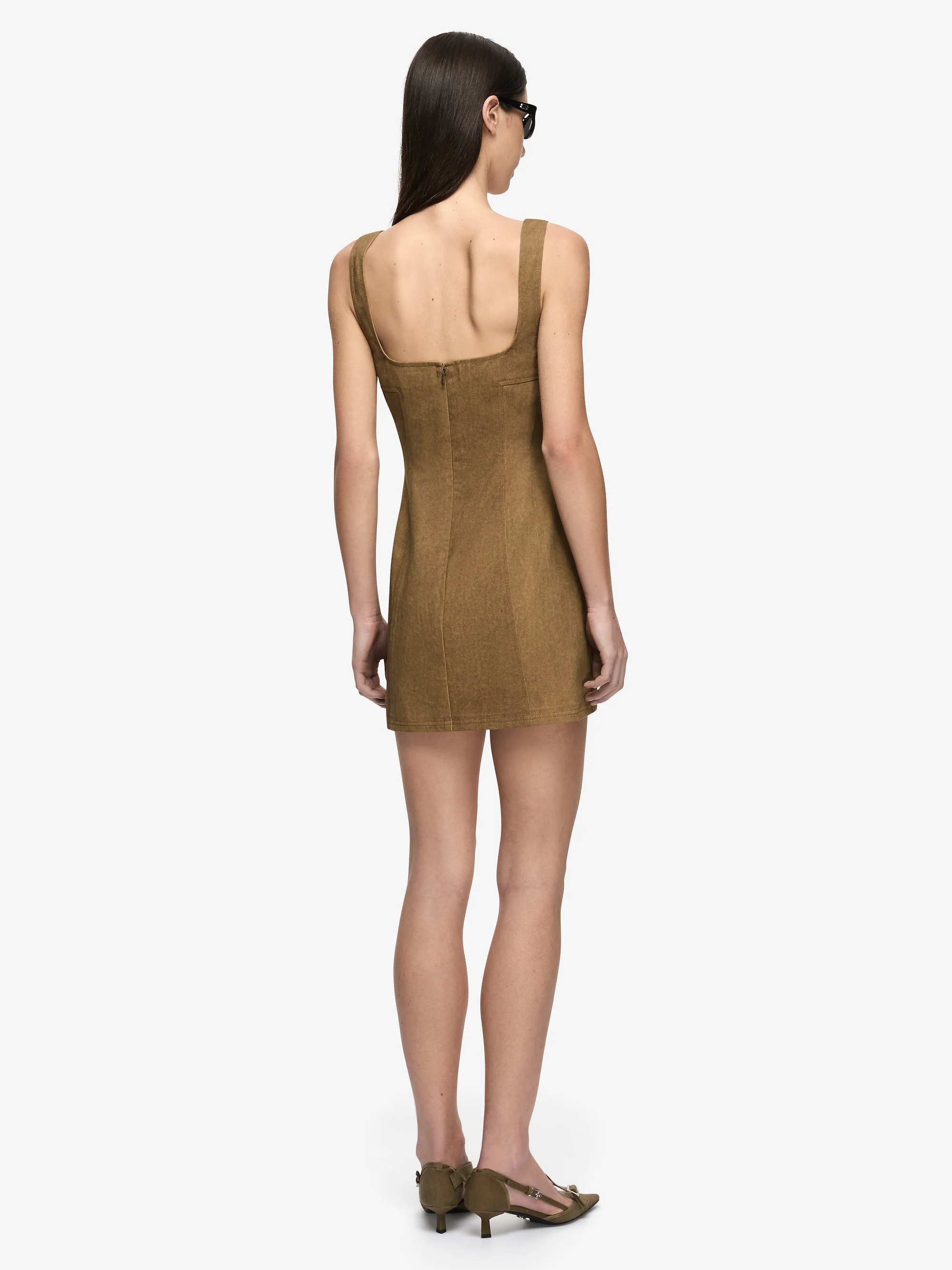 SILAS MINI DRESS - OLIVE - Image 4