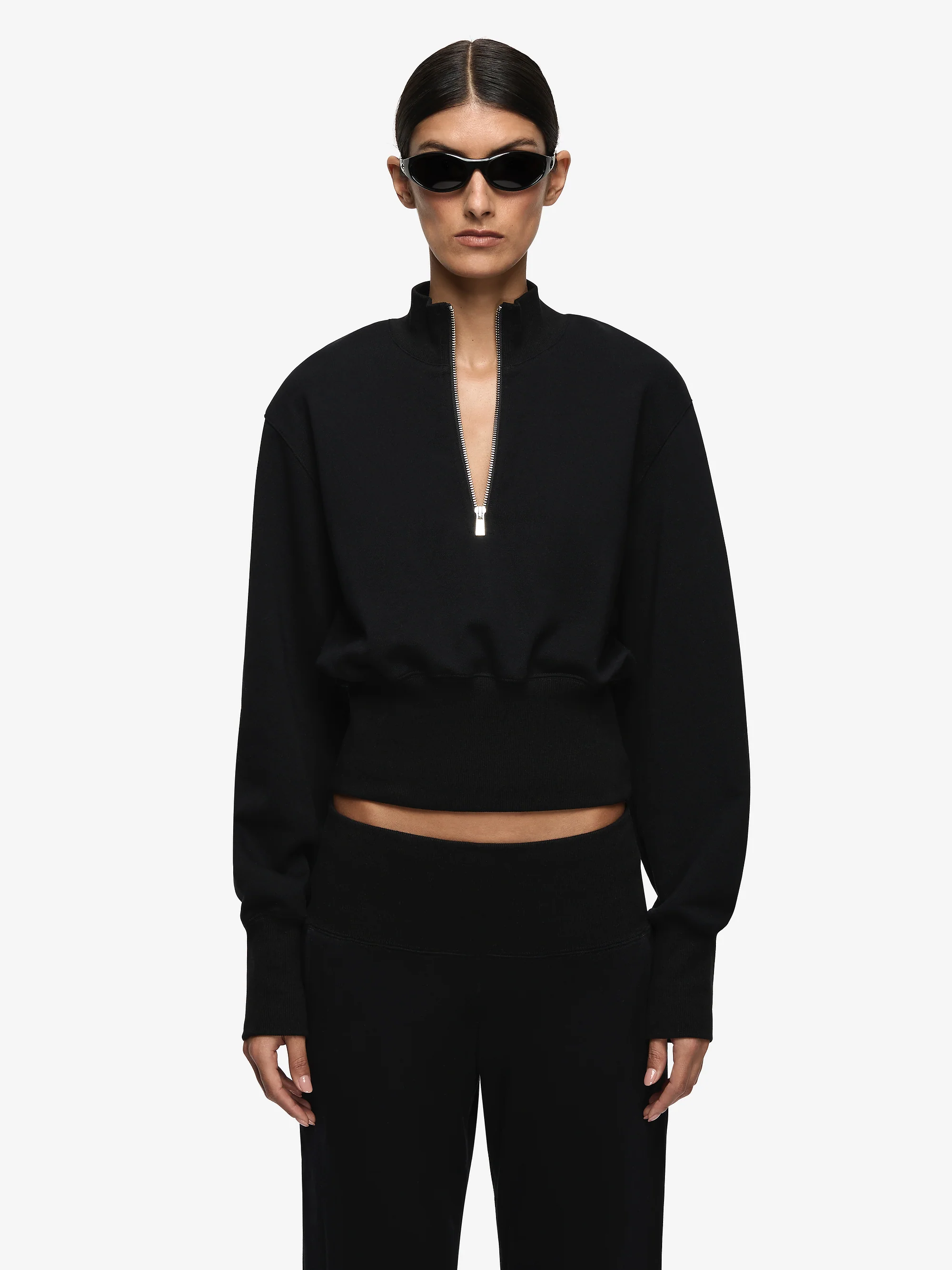 STEPH HALF ZIPPER JUMPER - BLACK