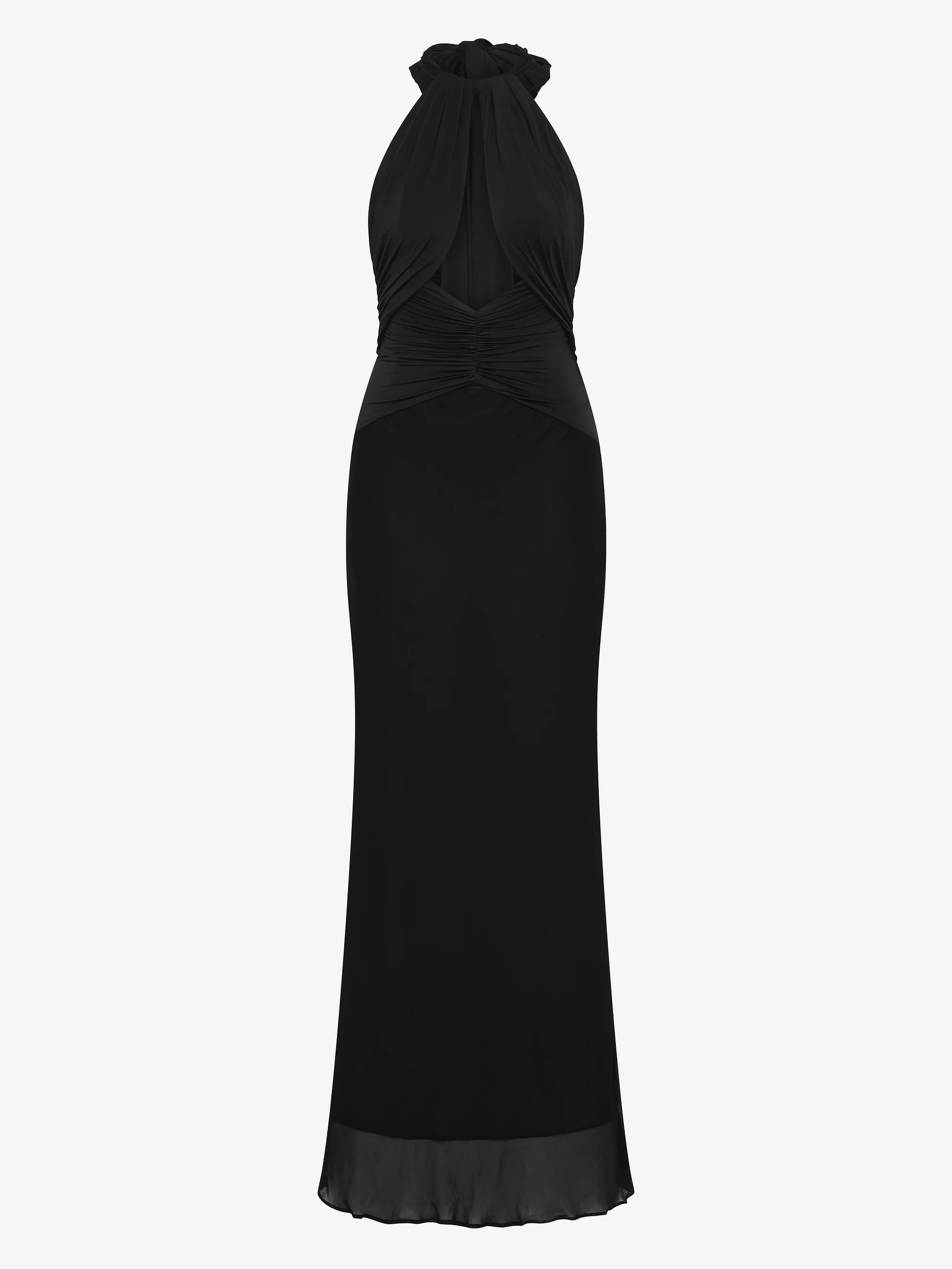 THALIA HALTER MAXI DRESS - BLACK - Image 5