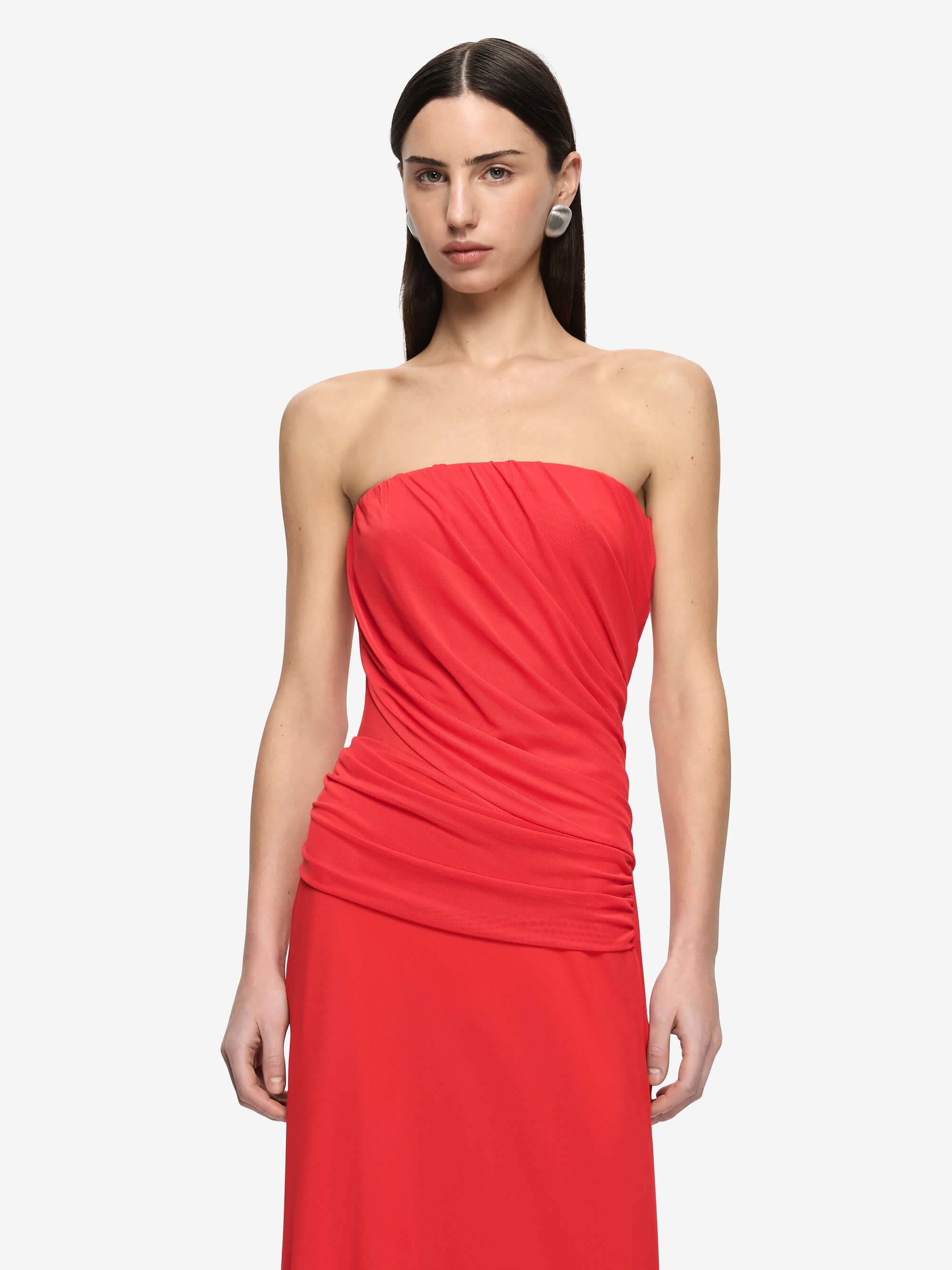 XANTHI STRAPLESS MAXI DRESS - FLAME - Image 2