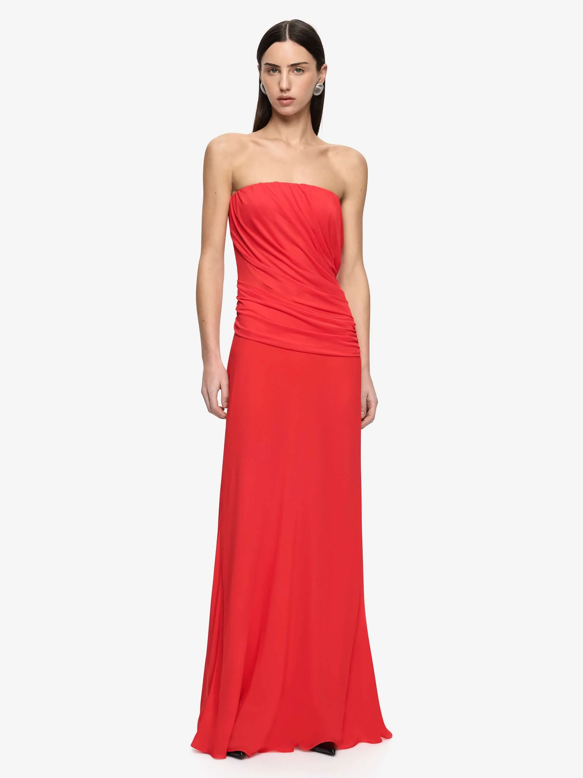 XANTHI STRAPLESS MAXI DRESS - FLAME - Image 3